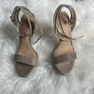 Gold full Rhinestone heels